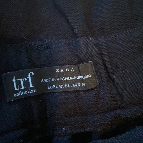 Zara black paper bag style pants - Picture 2 of 4